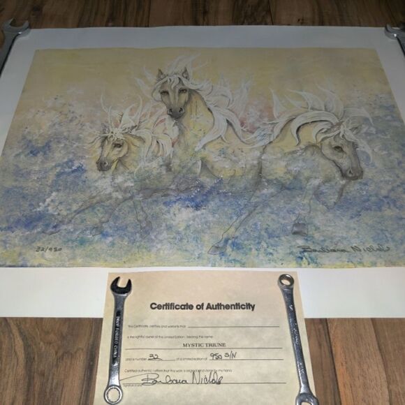 Vintage Wildlife Editions Mystic Triune Print By Barbara Nichols Signed - Picture 1 of 15